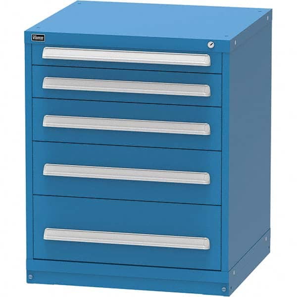 Vidmar - 5 Drawer Bright Blue Steel Modular Storage Cabinet - Industrial Tool & Supply