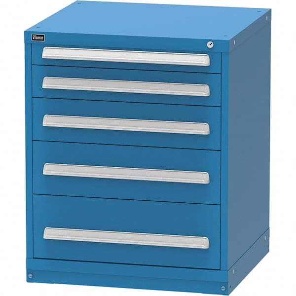 Vidmar - 5 Drawer, 344 Compartment Bright Blue Steel Modular Storage Cabinet - Industrial Tool & Supply