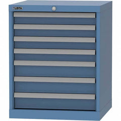 LISTA - 7 Drawer, 84 Compartment Bright Blue Steel Modular Storage Cabinet - Industrial Tool & Supply