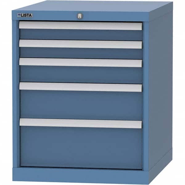 LISTA - 5 Drawer, 99 Compartment Bright Blue Steel Modular Storage Cabinet - Industrial Tool & Supply