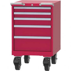 LISTA - 5 Drawer, 99 Compartment Red Steel Modular Storage Cabinet - Industrial Tool & Supply