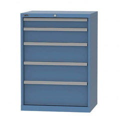 LISTA - 5 Drawer, 124 Compartment Bright Blue Steel Modular Storage Cabinet - Industrial Tool & Supply