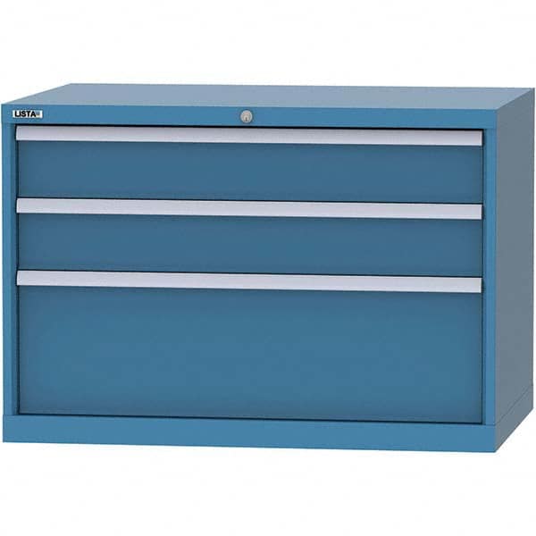 LISTA - 3 Drawer, 84 Compartment Bright Blue Steel Modular Storage Cabinet - Industrial Tool & Supply