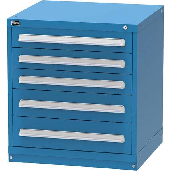 Vidmar - 5 Drawer, 344 Compartment Bright Blue Steel Modular Storage Cabinet - Industrial Tool & Supply