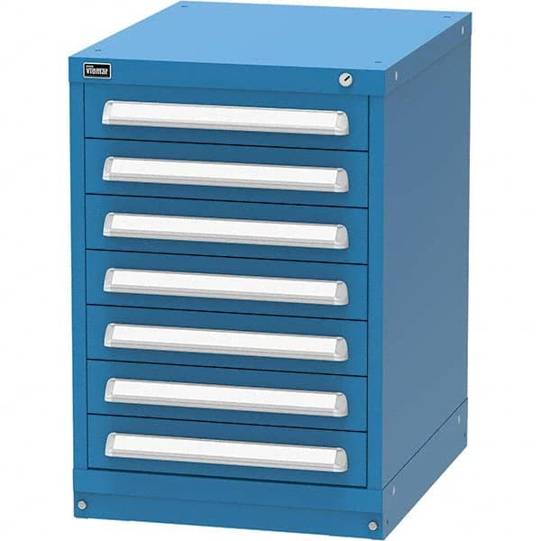 Vidmar - 7 Drawer, 45 Compartment Bright Blue Steel Modular Storage Cabinet - Industrial Tool & Supply