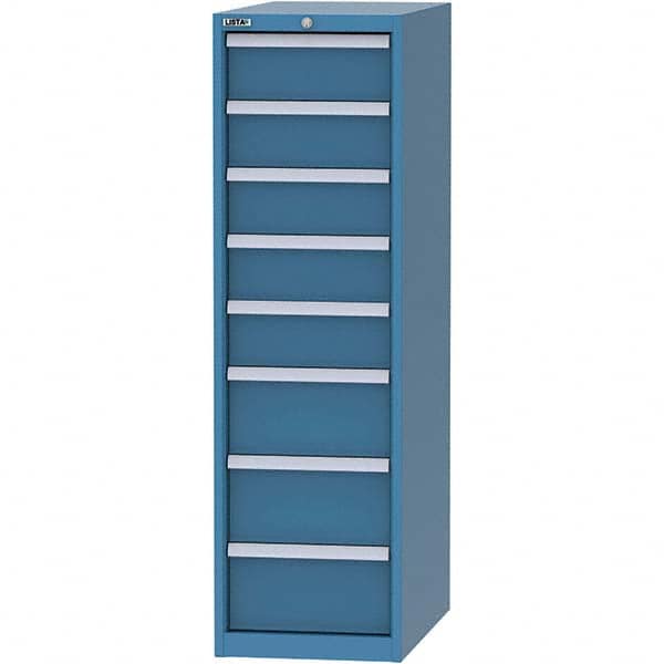 LISTA - 8 Drawer, 45 Compartment Bright Blue Steel Modular Storage Cabinet - Industrial Tool & Supply