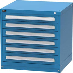 Vidmar - 6 Drawer Bright Blue Steel Modular Storage Cabinet - Industrial Tool & Supply