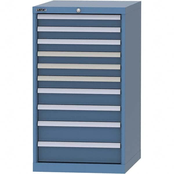 LISTA - 10 Drawer, 99 Compartment Bright Blue Steel Modular Storage Cabinet - Industrial Tool & Supply