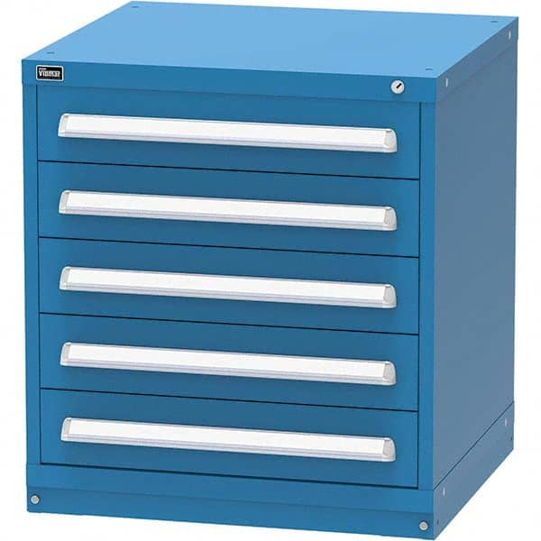 Vidmar - 5 Drawer, 344 Compartment Bright Blue Steel Modular Storage Cabinet - Industrial Tool & Supply