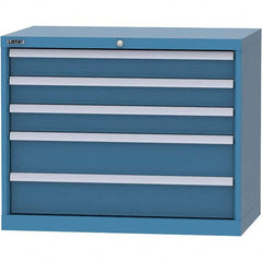 LISTA - 5 Drawer, 84 Compartment Bright Blue Steel Modular Storage Cabinet - Industrial Tool & Supply