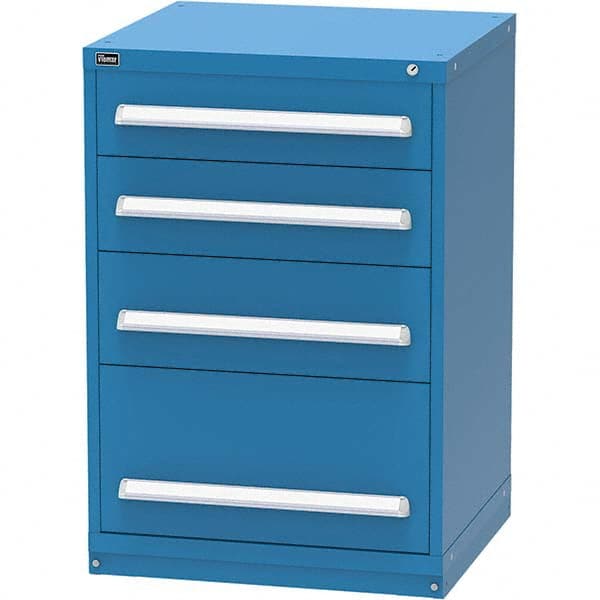 Vidmar - 4 Drawer Bright Blue Steel Modular Storage Cabinet - Industrial Tool & Supply