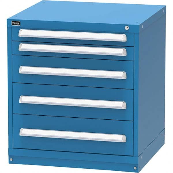 Vidmar - 5 Drawer, 124 Compartment Bright Blue Steel Modular Storage Cabinet - Industrial Tool & Supply