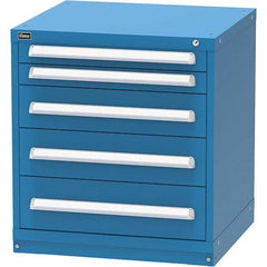 Vidmar - 5 Drawer, 124 Compartment Bright Blue Steel Modular Storage Cabinet - Industrial Tool & Supply