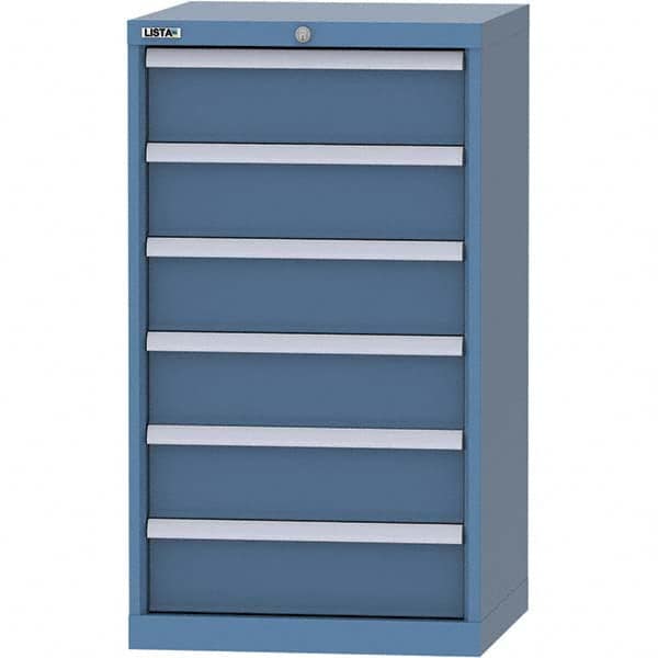 LISTA - 6 Drawer, 84 Compartment Bright Blue Steel Modular Storage Cabinet - Industrial Tool & Supply