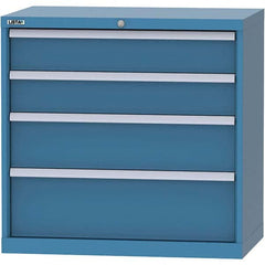 LISTA - 4 Drawer, 84 Compartment Bright Blue Steel Modular Storage Cabinet - Industrial Tool & Supply