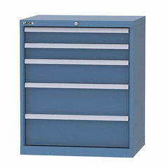 LISTA - 5 Drawer, 124 Compartment Bright Blue Steel Modular Storage Cabinet - Industrial Tool & Supply