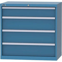LISTA - 4 Drawer, 84 Compartment Bright Blue Steel Modular Storage Cabinet - Industrial Tool & Supply