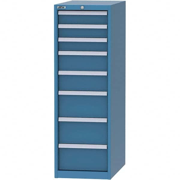 LISTA - 8 Drawer, 45 Compartment Bright Blue Steel Modular Storage Cabinet - Industrial Tool & Supply