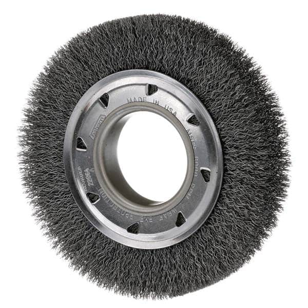 Wheel Brush: 6″ Wheel Dia, Crimped Stainless Steel, 6,000 RPM