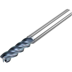 Corner Radius End Mill: 3/16″ Dia, 9/16″ LOC, 0.01″ Radius, 4 Flutes, Solid Carbide 2″ OAL, 3/16″ Shank Dia, 40 ° Helix, HTA Coated, Corner Radius End, Series STR440.2