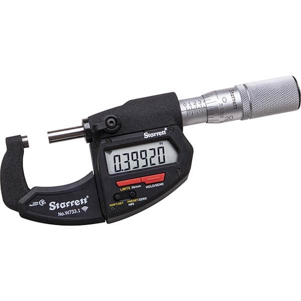 Starrett - Electronic Outside Micrometers Minimum Measurement (Decimal Inch): 0 Minimum Measurement (mm): 0 - Industrial Tool & Supply