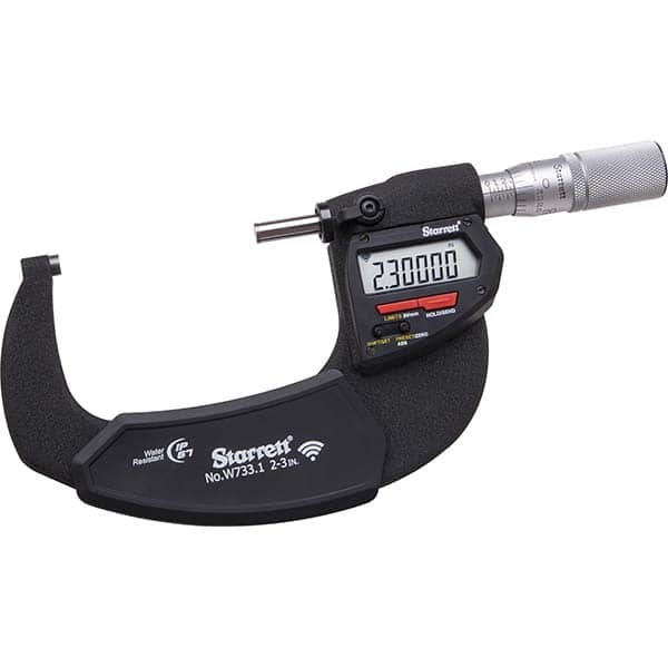 Starrett - Electronic Outside Micrometers Minimum Measurement (Decimal Inch): 2 Minimum Measurement (mm): 50 - Industrial Tool & Supply