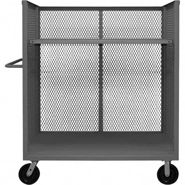 Durham - 3,000 Lb Capacity 1-Shelf 3-Sided Mesh Truck - Industrial Tool & Supply