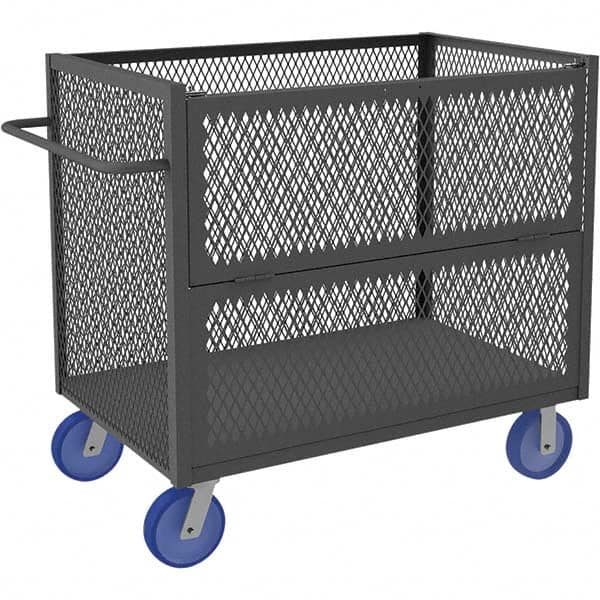 Durham - 3,600 Lb Capacity 1-Shelf 3-Sided Mesh Truck - Industrial Tool & Supply