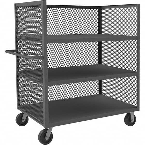 Durham - 3,000 Lb Capacity 3-Shelf 3-Sided Mesh Truck - Industrial Tool & Supply