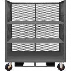 Durham - 3,600 Lb Capacity 3-Shelf 3-Sided Mesh Truck - Industrial Tool & Supply