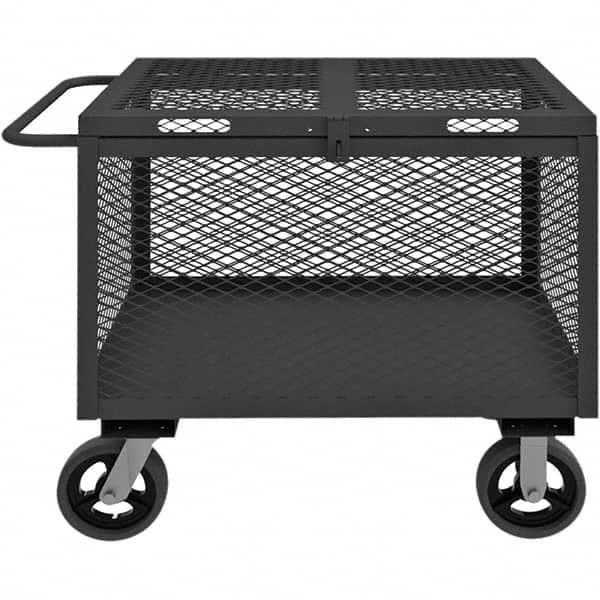 Durham - 2,000 Lb Capacity 1-Shelf 4-Sided Mesh Box Truck - Industrial Tool & Supply