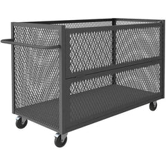 Durham - 1,400 Lb Capacity 1-Shelf 3-Sided Mesh Truck - Industrial Tool & Supply