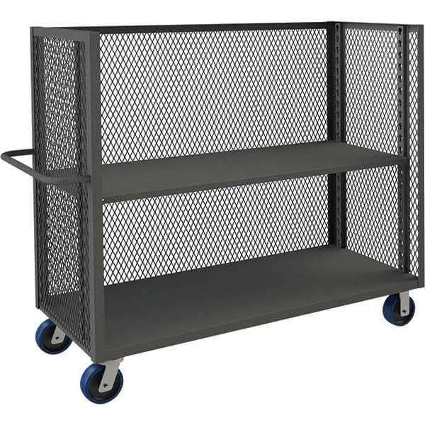 Durham - 3,000 Lb Capacity 3-Shelf 3-Sided Mesh Truck - Industrial Tool & Supply