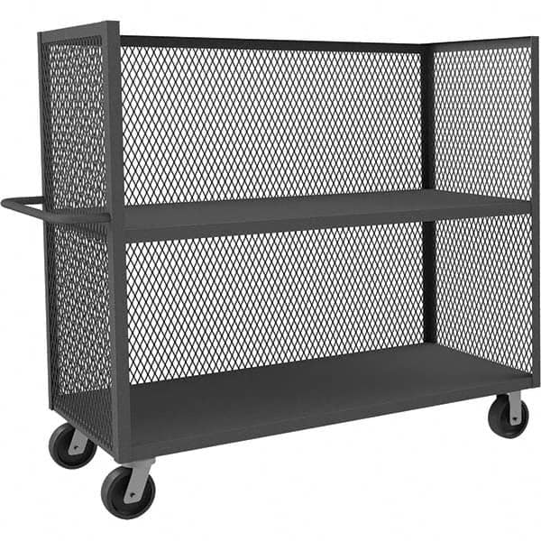 Durham - 3,000 Lb Capacity 2-Shelf 3-Sided Mesh Truck - Industrial Tool & Supply