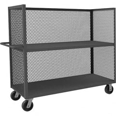 Durham - 3,000 Lb Capacity 2-Shelf 3-Sided Mesh Truck - Industrial Tool & Supply