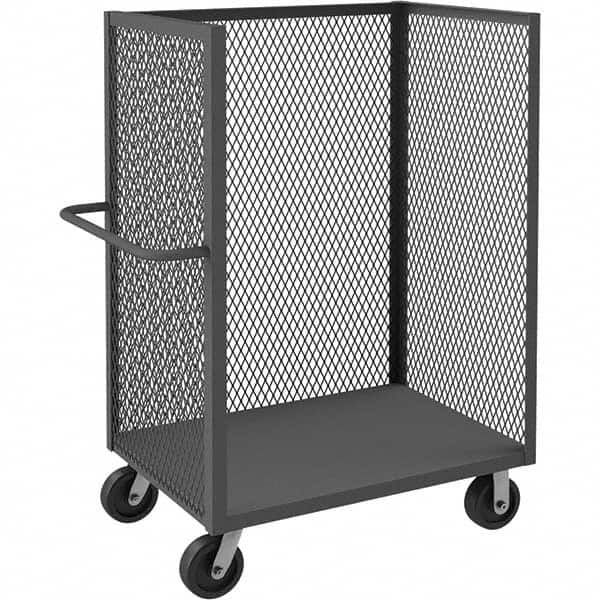 Durham - 2,000 Lb Capacity 1-Shelf 3-Sided Mesh Truck - Industrial Tool & Supply