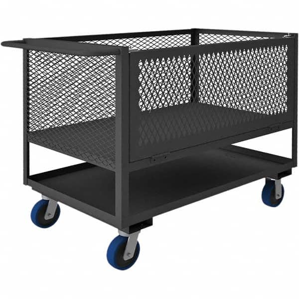 Durham - 2,000 Lb Capacity 2-Shelf 4-Sided Mesh Box Truck - Industrial Tool & Supply