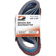 Dynabrade - 1/2" Wide x 12" OAL, 60 & 80 Grit, Aluminum Oxide Abrasive Belt - Aluminum Oxide, Coated & Nonwoven, X Weighted Cloth Backing, Wet/Dry - Industrial Tool & Supply