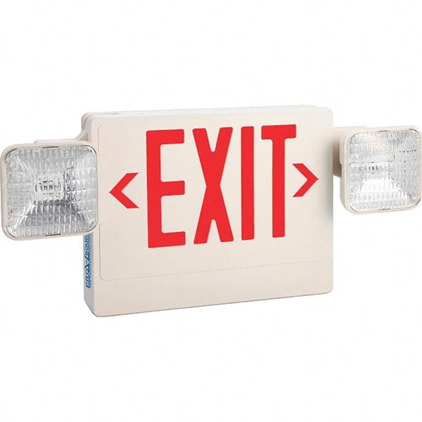 PRO-SOURCE - Combination Exit Signs Mounting Type: Ceiling Mount; Wall Mount Number of Faces: 1 - Industrial Tool & Supply