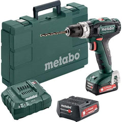 Metabo - 12 Volt 3/8" Keyless Chuck Cordless Hammer Drill - 0 to 21,000 BPM, 0 to 360 & 1,400 RPM, Reversible - Industrial Tool & Supply