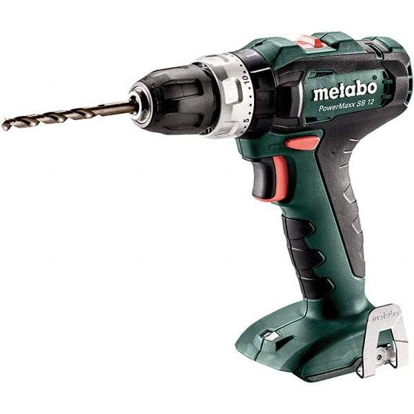 Metabo - 12 Volt 3/8" Keyless Chuck Cordless Hammer Drill - 0 to 21,000 BPM, 0 to 360 & 1,400 RPM, Reversible - Industrial Tool & Supply