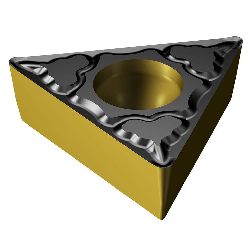 TCMT32.51-PM 4415 Carbide Turning Insert Al2O3/TiN/TiCN Finish, Neutral, 3/8″ Inscribed Circle, 0.0156″ Corner Radius, 5/32″ Thick, 60° Triangle