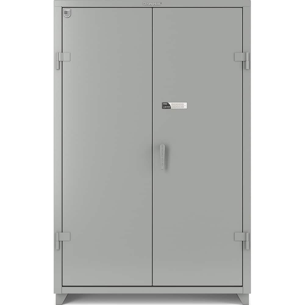 StrongHold - Storage Cabinets; Type: Locking ; Width (Inch): 48 ; Depth (Inch): 24 ; Height (Inch): 78 ; Number of Shelves: 4 ; Material: Steel - Exact Industrial Supply