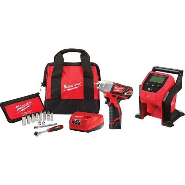 Milwaukee Tool - Cordless Impact Wrenches & Ratchets Voltage: 12.0 Drive Size (Inch): 3/8 - Industrial Tool & Supply