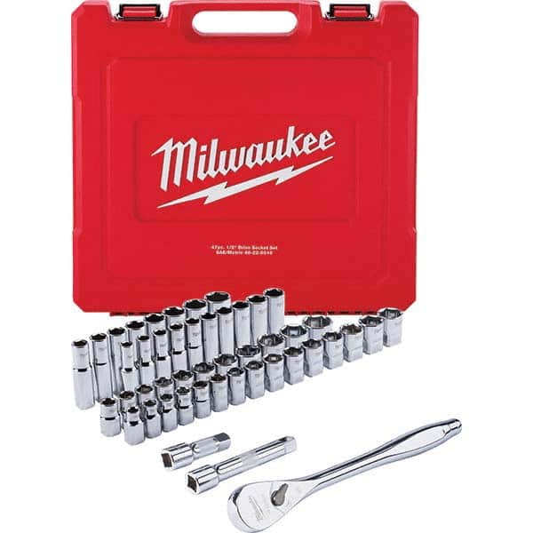 Milwaukee Tool - Socket Sets Measurement Type: Inch/Metric Drive Size: 1/2 - Industrial Tool & Supply
