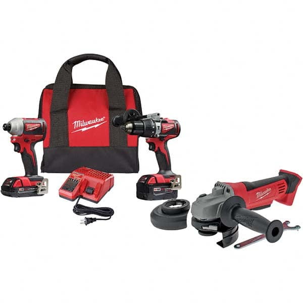 Milwaukee Tool - 18 Volt Cordless Tool Combination Kit - Industrial Tool & Supply