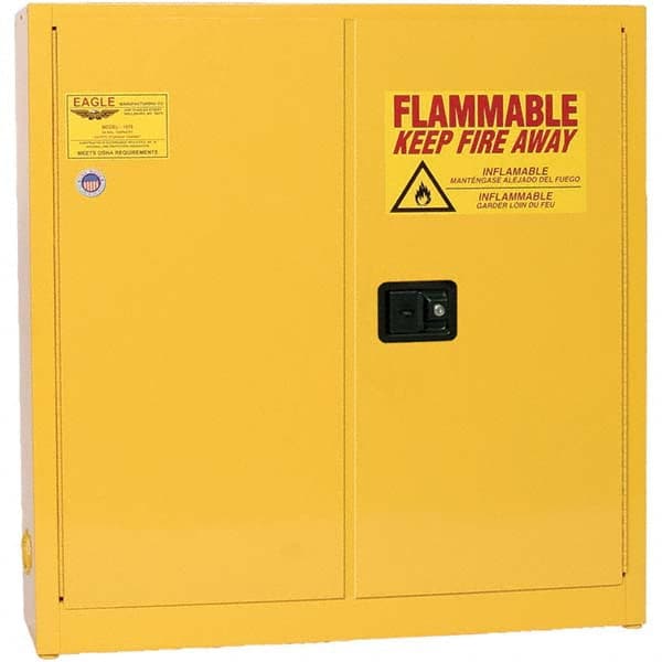 Eagle - Safety Cabinets Hazardous Chemical Type: Flammable and Combustible Liquids Color: Yellow - Industrial Tool & Supply