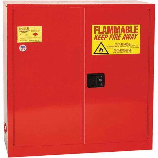 Eagle - Safety Cabinets Hazardous Chemical Type: Flammable and Combustible Liquids Color: Red - Industrial Tool & Supply