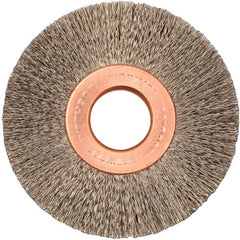 2″ Diameter-1/2″ Arbor Hole - Copper Center Stainless Straight Wheel - Industrial Tool & Supply
