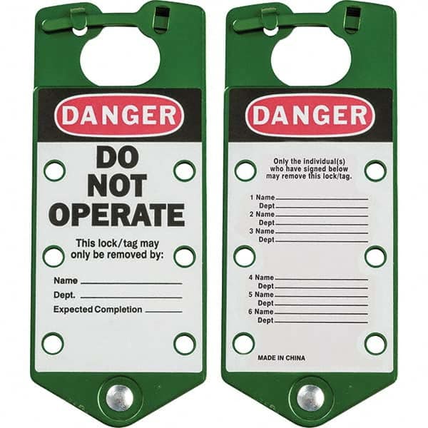 Brady - 1 5-Piece Single Jaw 1.429" Jaw Diam 6 Padlock Aluminum Lockout Hasp - Industrial Tool & Supply